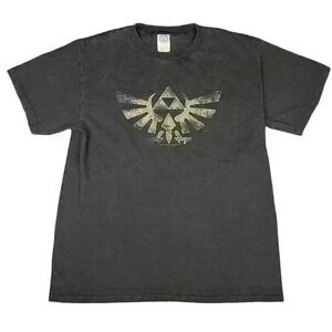 Vintage y2k legend of zelda triforce symbol ocarina of time black t-shirt Large